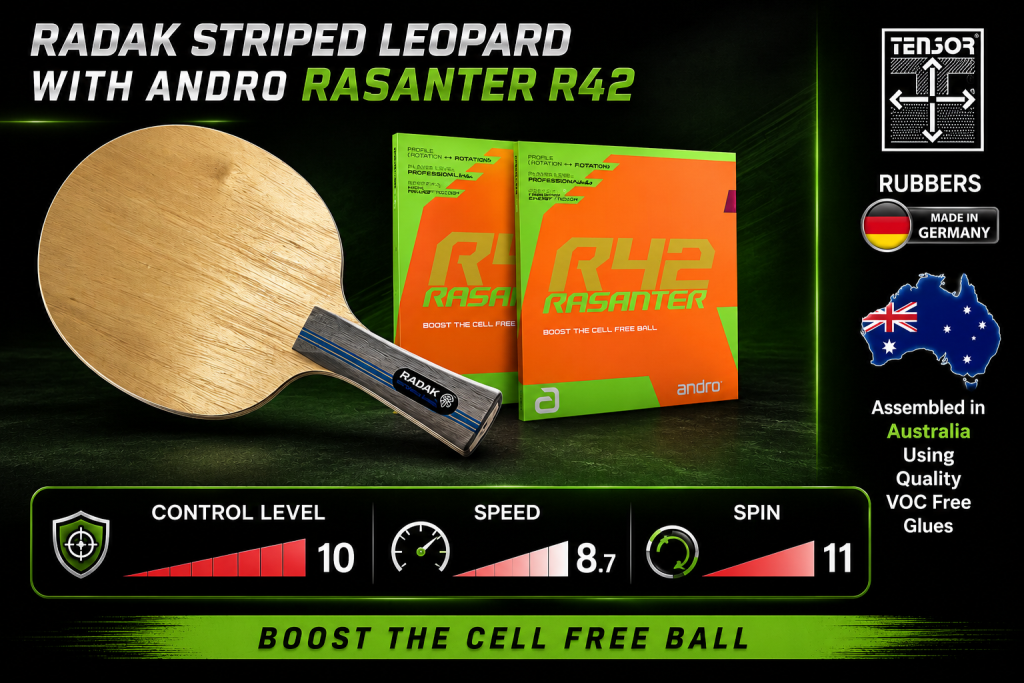 RADAK R2P Striped Leopard with Andro Rasanter R42
